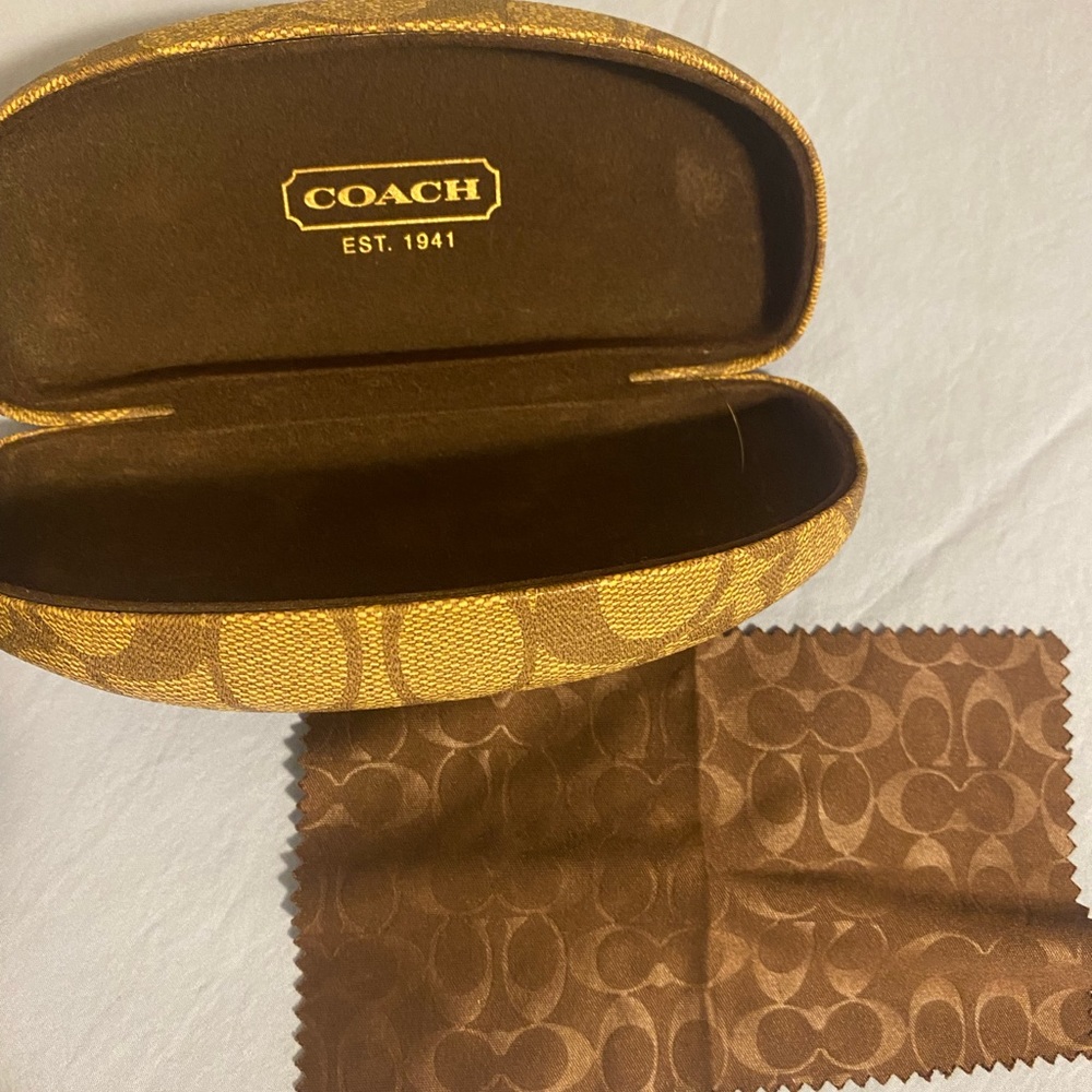 Coach glasses case. With cleaning cloth.
